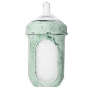 Boon NURSH Biberón de Silicona Reutilizable Tipo Bolsa – Etapa 2 Flujo Medio – 8oz – Teñido Menta