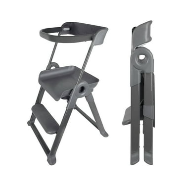 Boon Pivot Toddler Tower Kids Kitchen Step Stool - Folding Toddler Step Stool for Kitchen Counter - Gray - Ages 18 Months to 4 Years