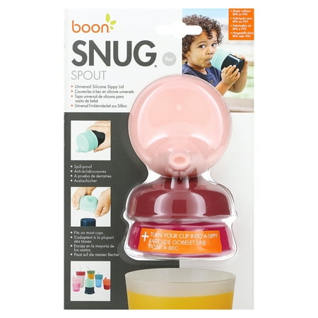 Boon SNUG Spout Sippy Lids, Assorted Colors (Pack of 3), Pink