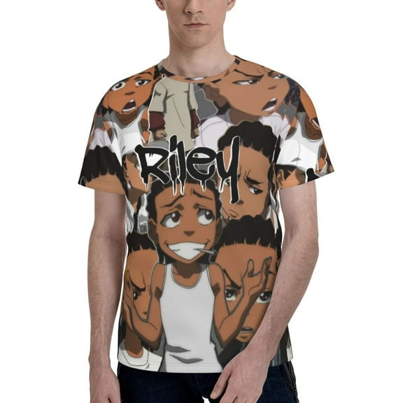 Boondocks Men's T-Shirt Graphic Print Crew Neck Unisex Short Sleeve Hip Hop Adults Tees Top Streetwear