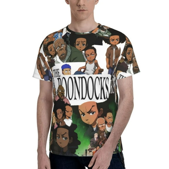 Boondocks Men's T-Shirt Graphic Print Crew Neck Unisex Short Sleeve Hip Hop Adults Tees Top Streetwear