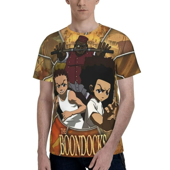 Boondocks Men's T-Shirt Graphic Print Crew Neck Unisex Short Sleeve Hip Hop Adults Tees Top Streetwear