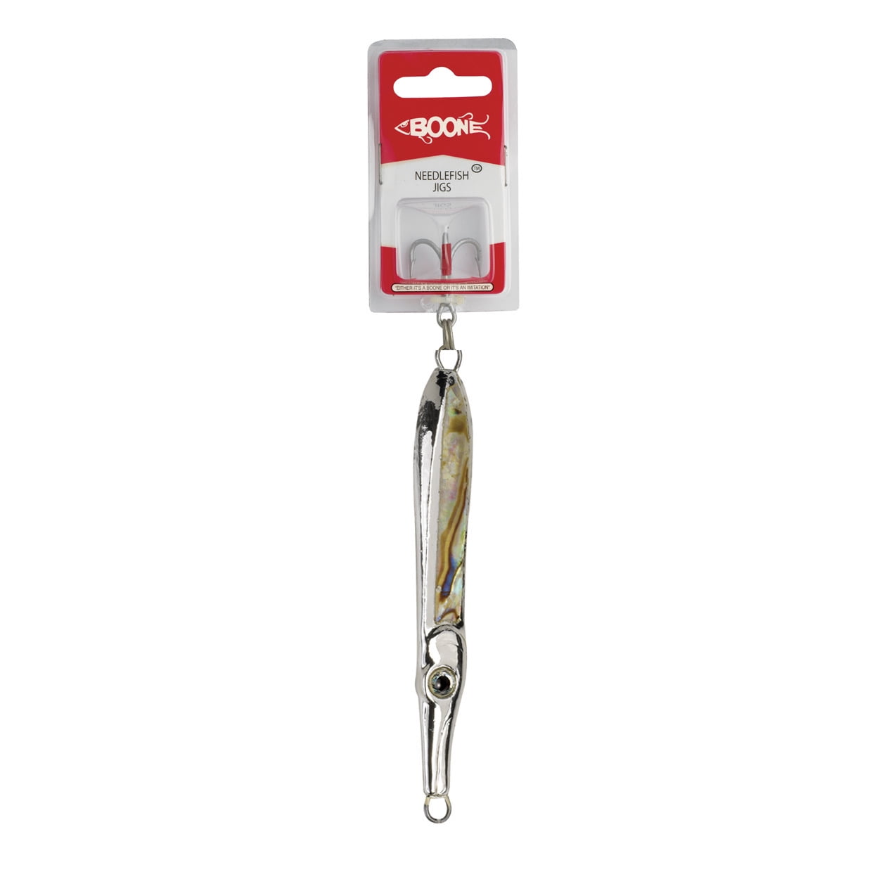 Boone Needlefish Jig Chrome Abalone - 3", 3/4 oz.