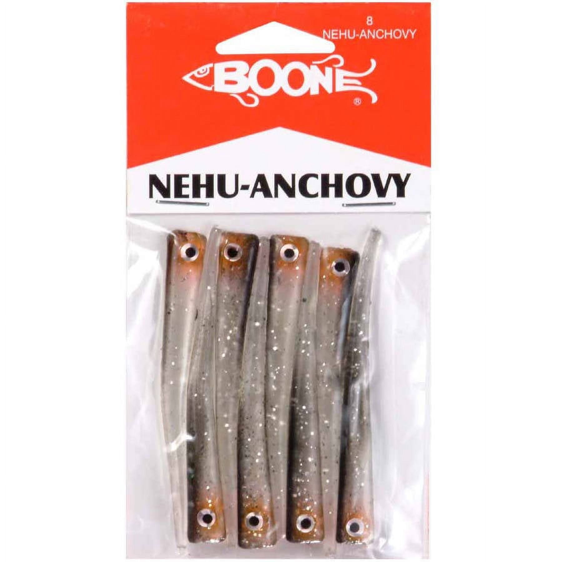 Boone Bait Nehu Anchovy Fishing Lures, 2.75-Inch, 8-Pack, Black/Clear