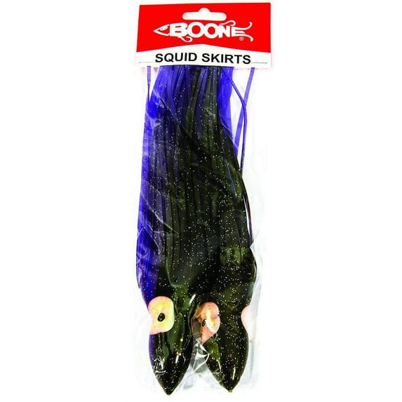 Boone Bait Squid Skirts, 9-1/2" , 2-Pack, Purple/Black