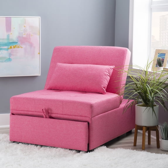 Boone Convertible Lounge Chair, Hot Pink