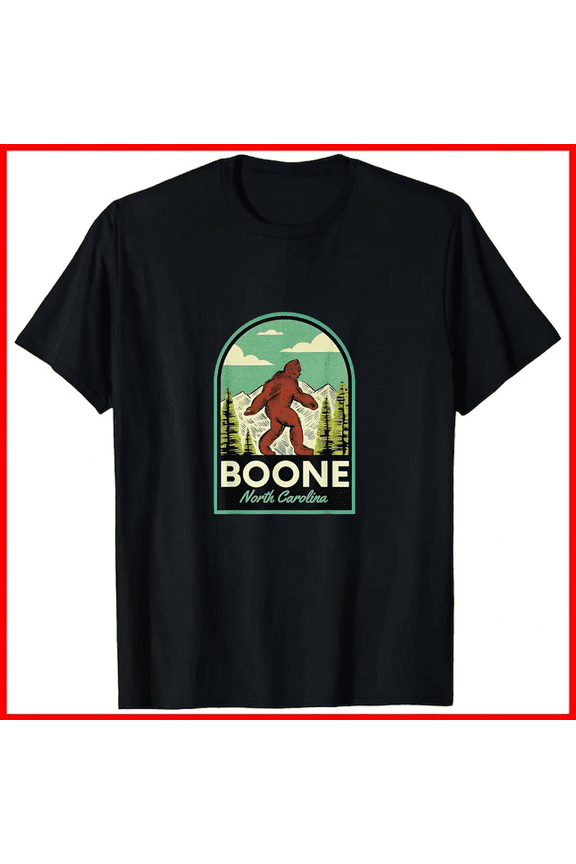 Boone NC Vintage Cryptid Woods Wilderness Travel Souvenir Unisex T-Shirt, up to size 5XL