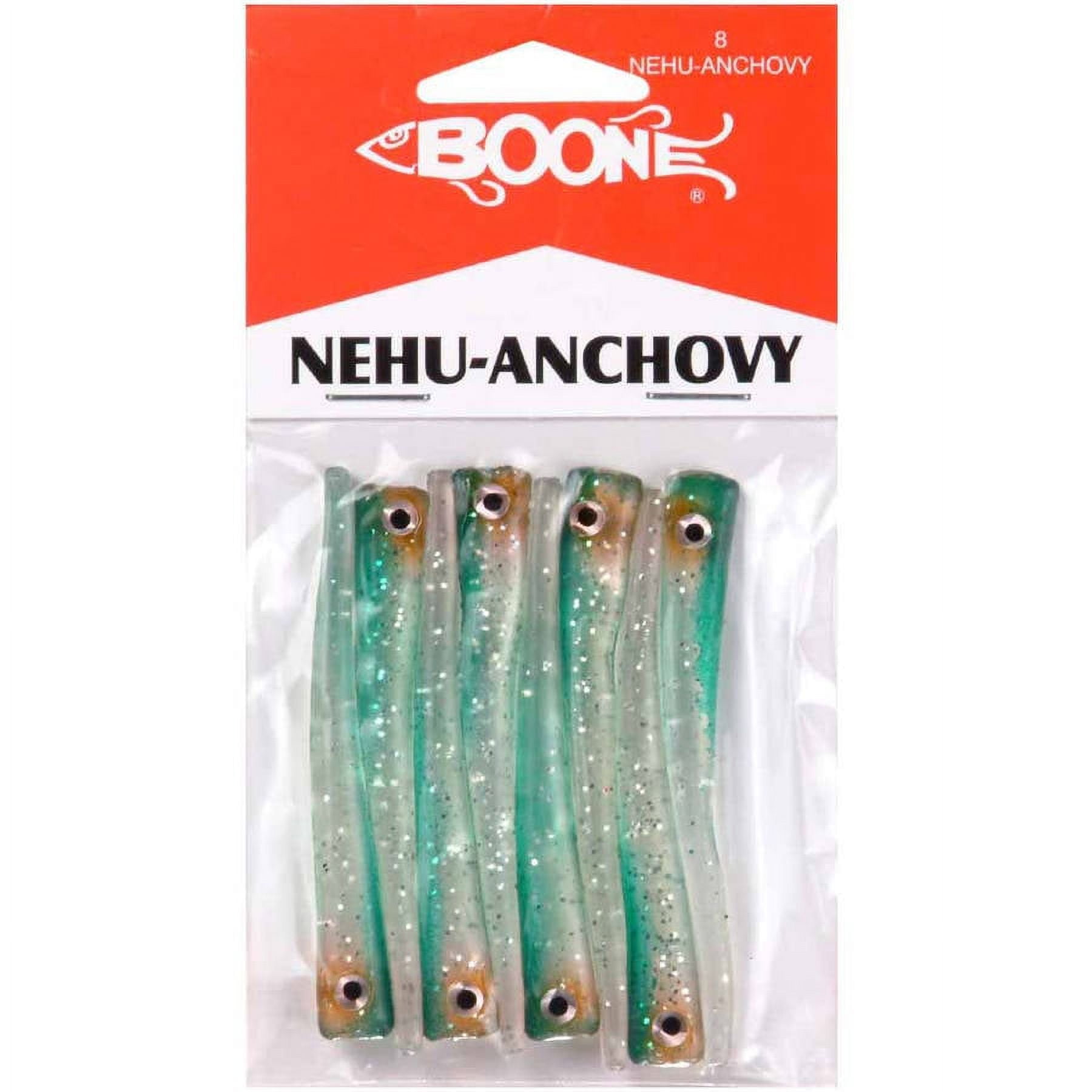 Boone Nehu Anchovy Bait (Pack of 8), Green Clear