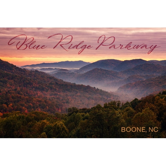 Boone, North Carolina, Blue Ridge Parkway, Sunset (12x18 Wall Art Poster, Room Decor)