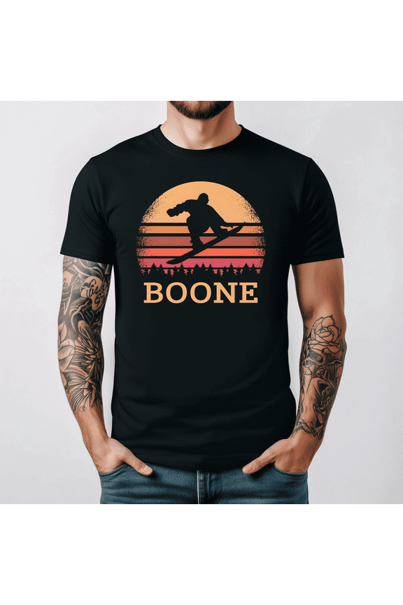 Boone North Carolina Snowboarding Outdoor Vintage Graphic Pullover,for unisex up to 5XL