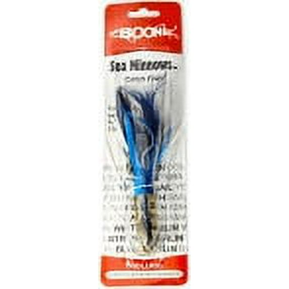 Boone Sea Minnow Feather 6/0 Double Hook Rigged Lure, Blue/White, 7-Inch Multi-Colored, Color Blue/White - (BASE UPC 0004334451241)