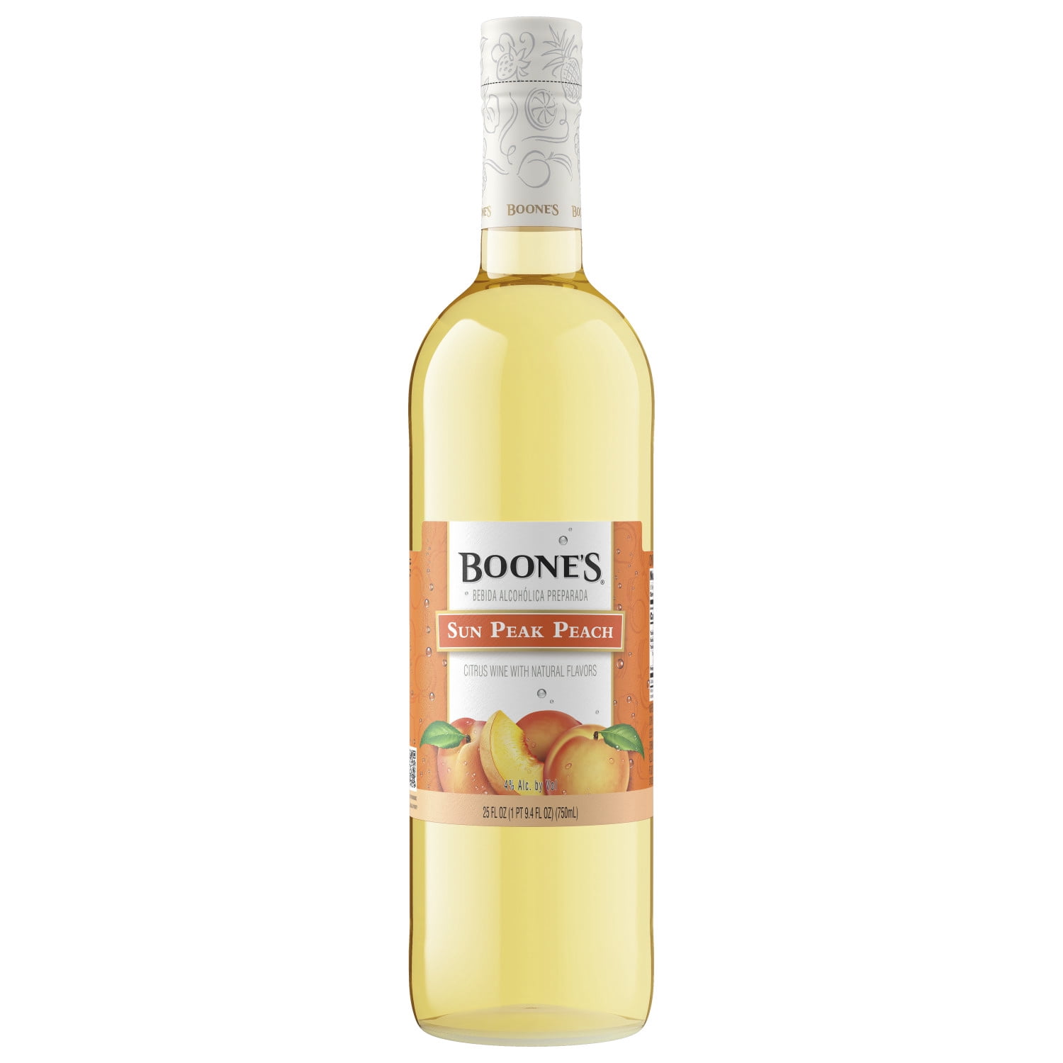 Boones Sun Peak Peach Wine 750ml, 4% ABV