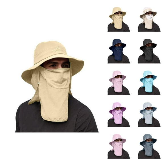 Boonie Bucket Hat for Women - Military Style Sun Hat with Neck Cover Womens Summer Sun Hat Wide Brim Outdoor Hat Foldable Ponytail Bucket Cap For Beach Fishing Hiking