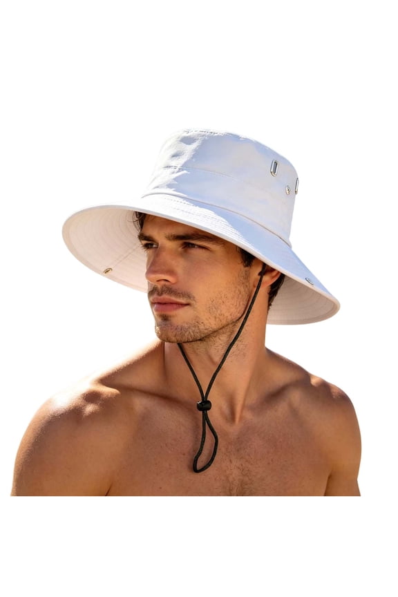 Boonie Sun Hat for Big Heads, Washed Wide Brim Hiking Hat with Chin Strap, UPF50+ Cooling Sai Fishing Hat