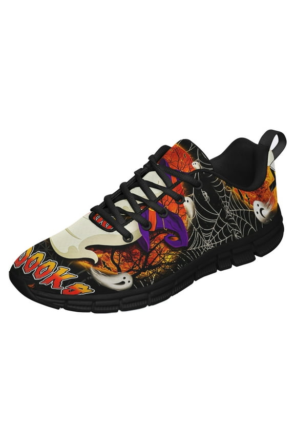Booooks Ghost Halloween Running Shoes Sneakers Mesh Black Size 9