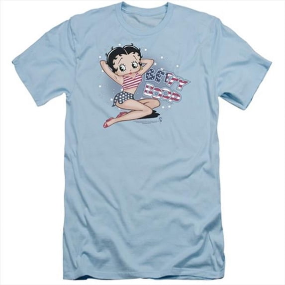 Betty Boop Cartoon All American Girl Adult Slim T-Shirt Tee