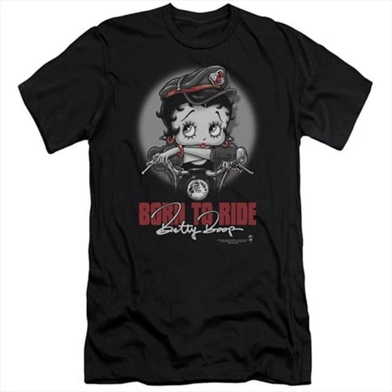 Boop-Born To Ride - Short Sleeve Adult 30-1 Tee, Black - Extra Large