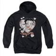 thumbnail image 1 of Boop-Classic Kiss - Youth Pull-Over Hoodie- Black - Extra Large, 1 of 1