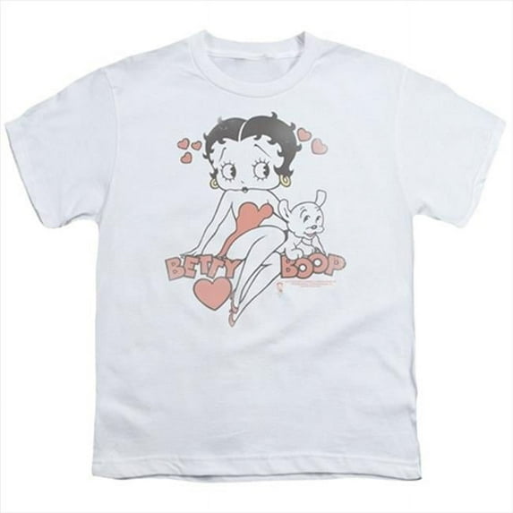 Boop-Classic With Pup Short Sleeve Youth 18-1 Tee - White - Large