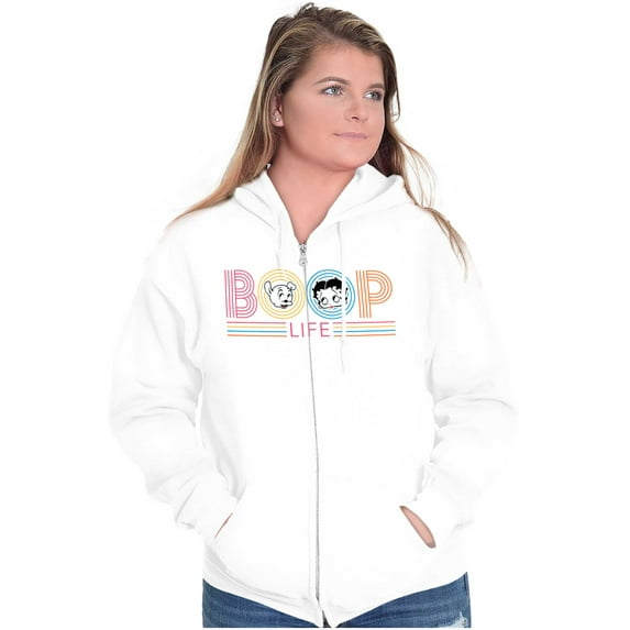 Boop Life Cute Betty Pudgy Adorable Zip Hoodie Sweatshirt Women Brisco Brands L