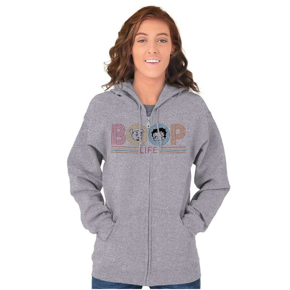 Boop Life Cute Betty Pudgy Adorable Zip Hoodie Sweatshirt Women Brisco Brands S