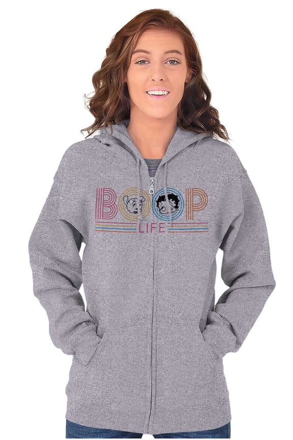 Boop Life Cute Betty Pudgy Adorable Zip Hoodie Sweatshirt Women Brisco Brands S