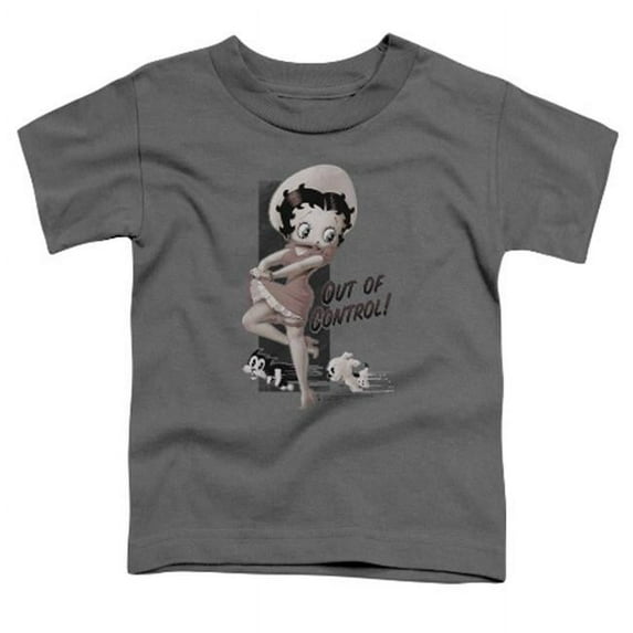 Boop-Out Of Control - Short Sleeve Toddler Tee - Charcoal, Small 2T