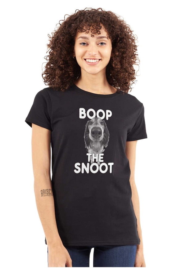 Boop Snoot Dog Meme Rescue Puppy Womens Slim Fit Graphic Tee Brisco Brands L
