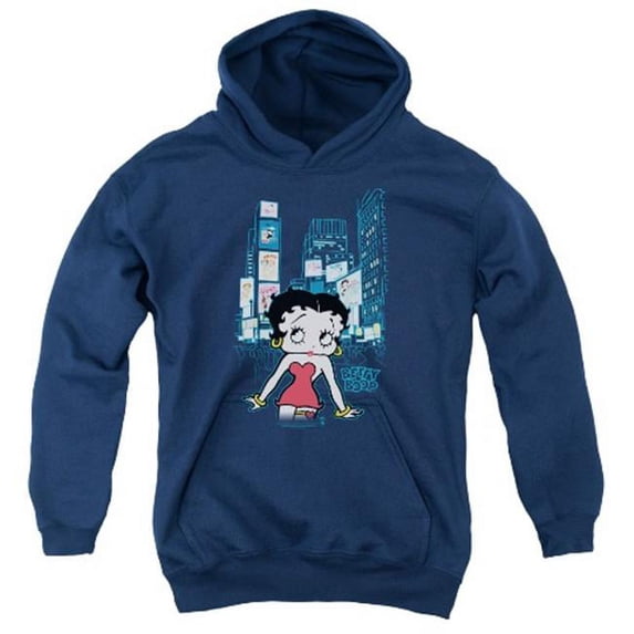 Boop-Square - Youth Pull-Over Hoodie - Navy- Medium