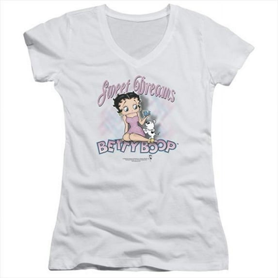 Betty Boop Cartoon Sweet Dreams Junior V-Neck T-Shirt Tee