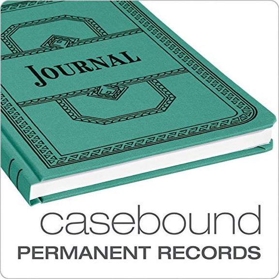 Boorum & Pease 66 Series Account Book, Journal Ruled, Green, 150 Pages, 12-1/8" x 7-5/8" (66-150-J)