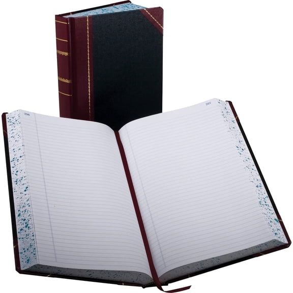 Boorum & Pease 9500R Account Book,Record-Ruled,500 Pages,14-1/8-Inch x8-5/8-Inch,Black/Red