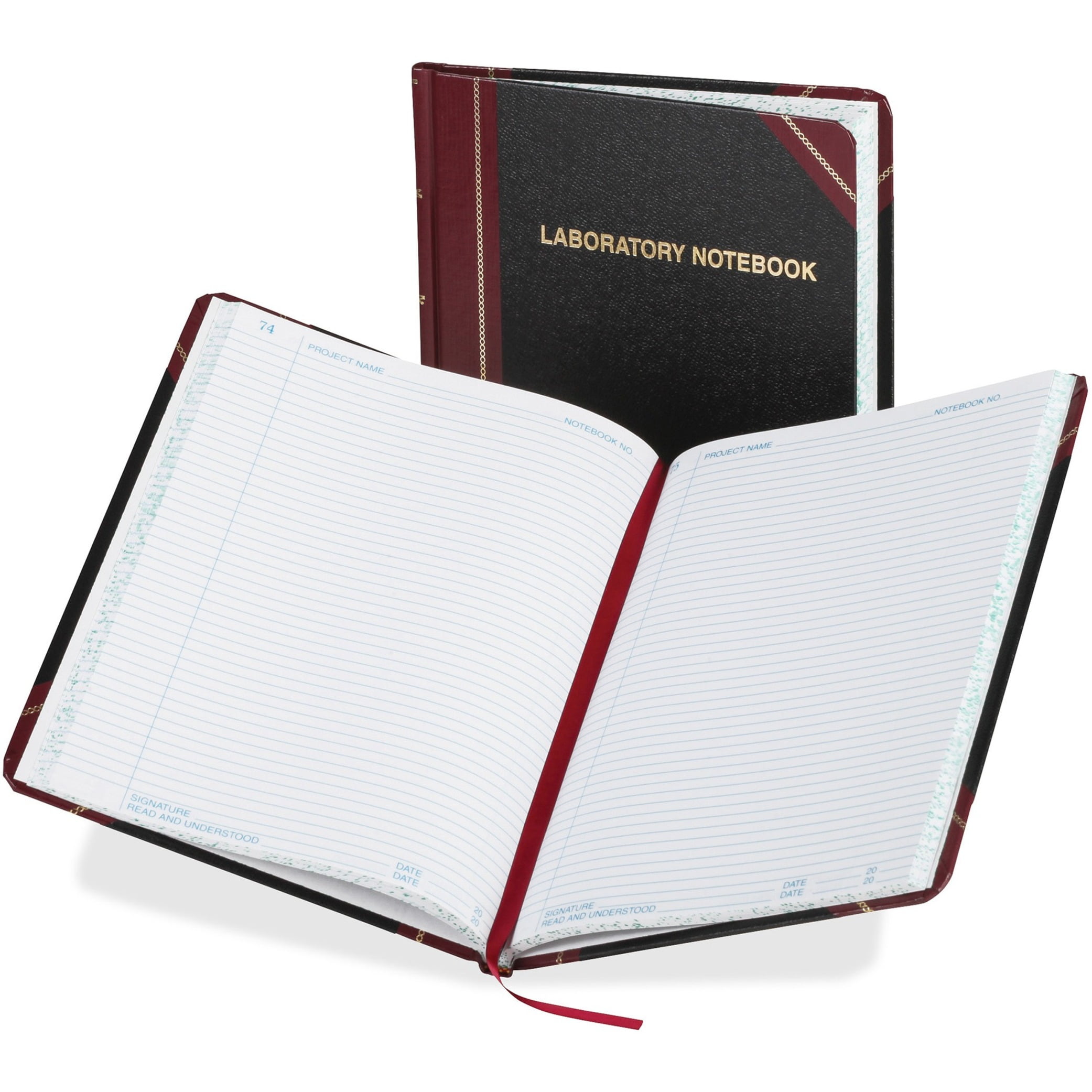 Boorum & Pease Laboratory Notebook, Black/Red