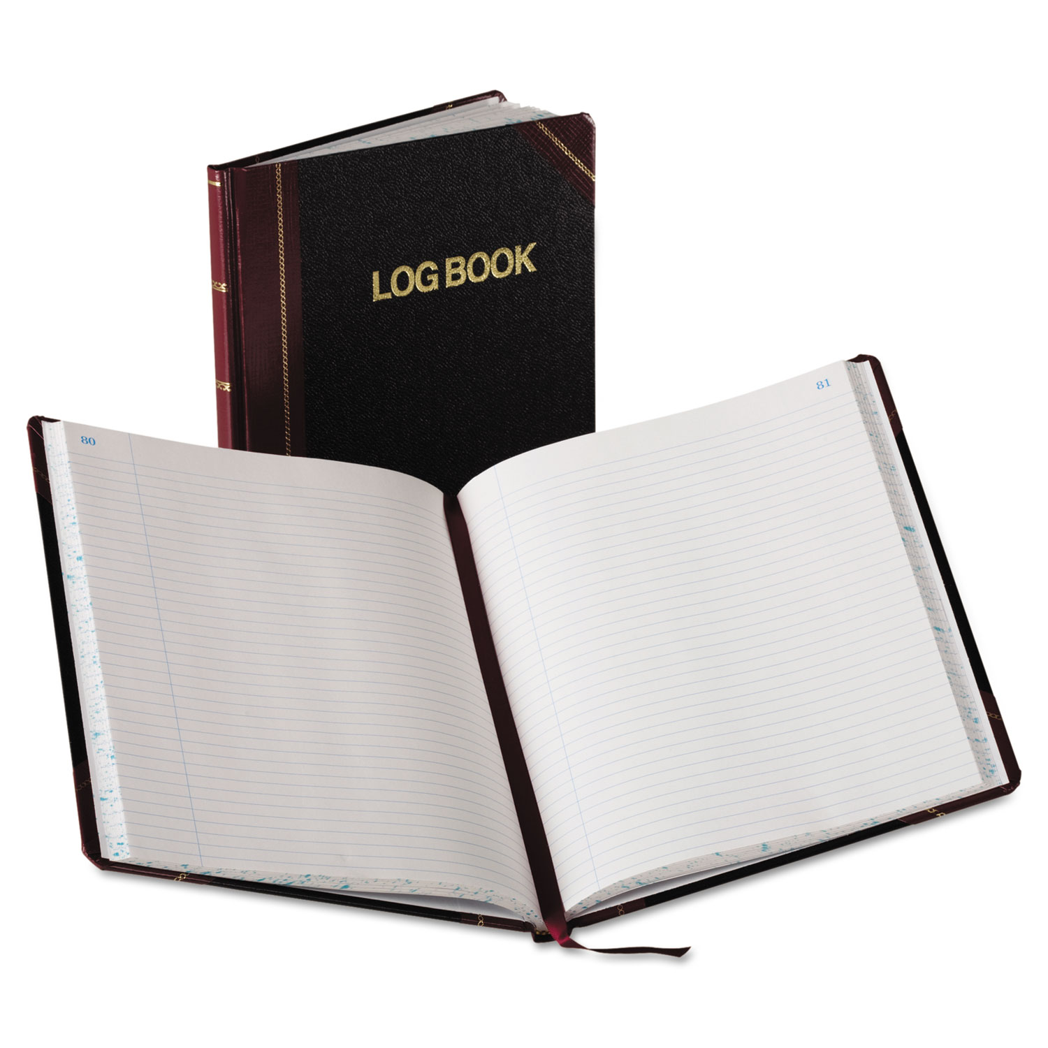 Boorum & Pease Log Book, Black/Red Cover, 150 Record-Ruled Pages, 10 3/ ...
