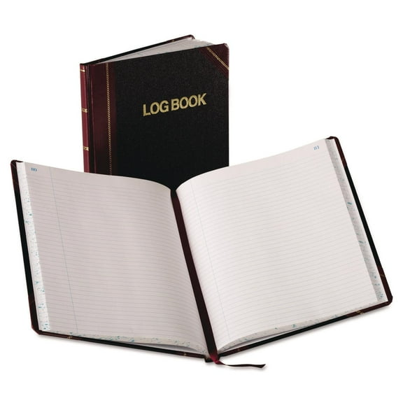 Boorum & Pease Log Book, Record Rule, Black/Red Cover, 150 Pages, 10 3/8 x 8 1/8