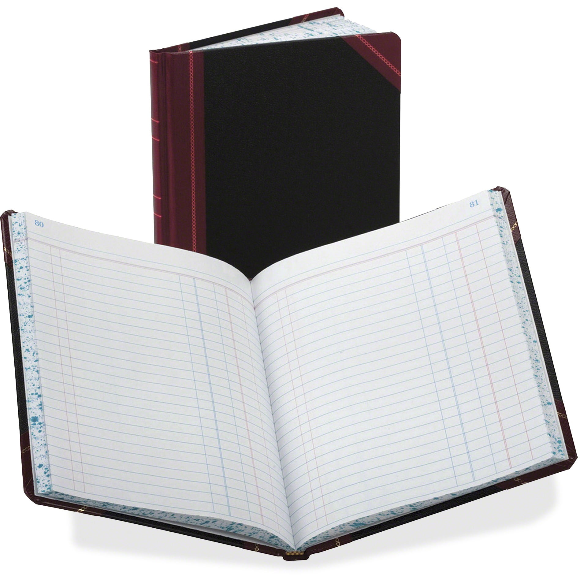 Boorum & Pease Record/Account Book, Journal Rule, Black/Red, 150 Pages