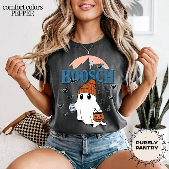 Boosch-Inspired Cute Ghost Comfort Colors Shirt – Funny Beer & Halloween Graphic Tee