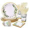 thumbnail image 1 of Boosolo Baby Shower Decorations DC20&nbsp;Green Plates and Napkins Supplies, Green Theme Supplies-Disposable Plate,Cups, Napkins Cutlery for Wedding Bridal Baby Shower Supplies(Severs 25) … …, 1 of 3