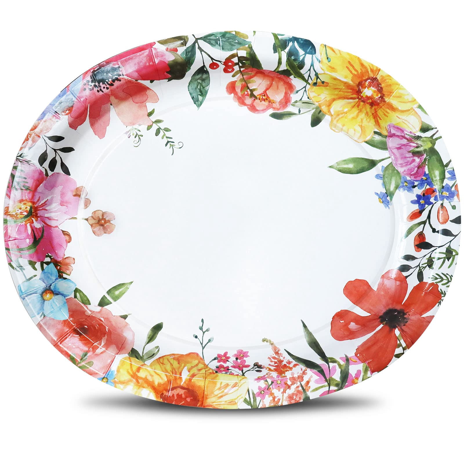 Boosolo Floral Paper Plates RRF12 Party Supplies Bulk,Spring Floral ...