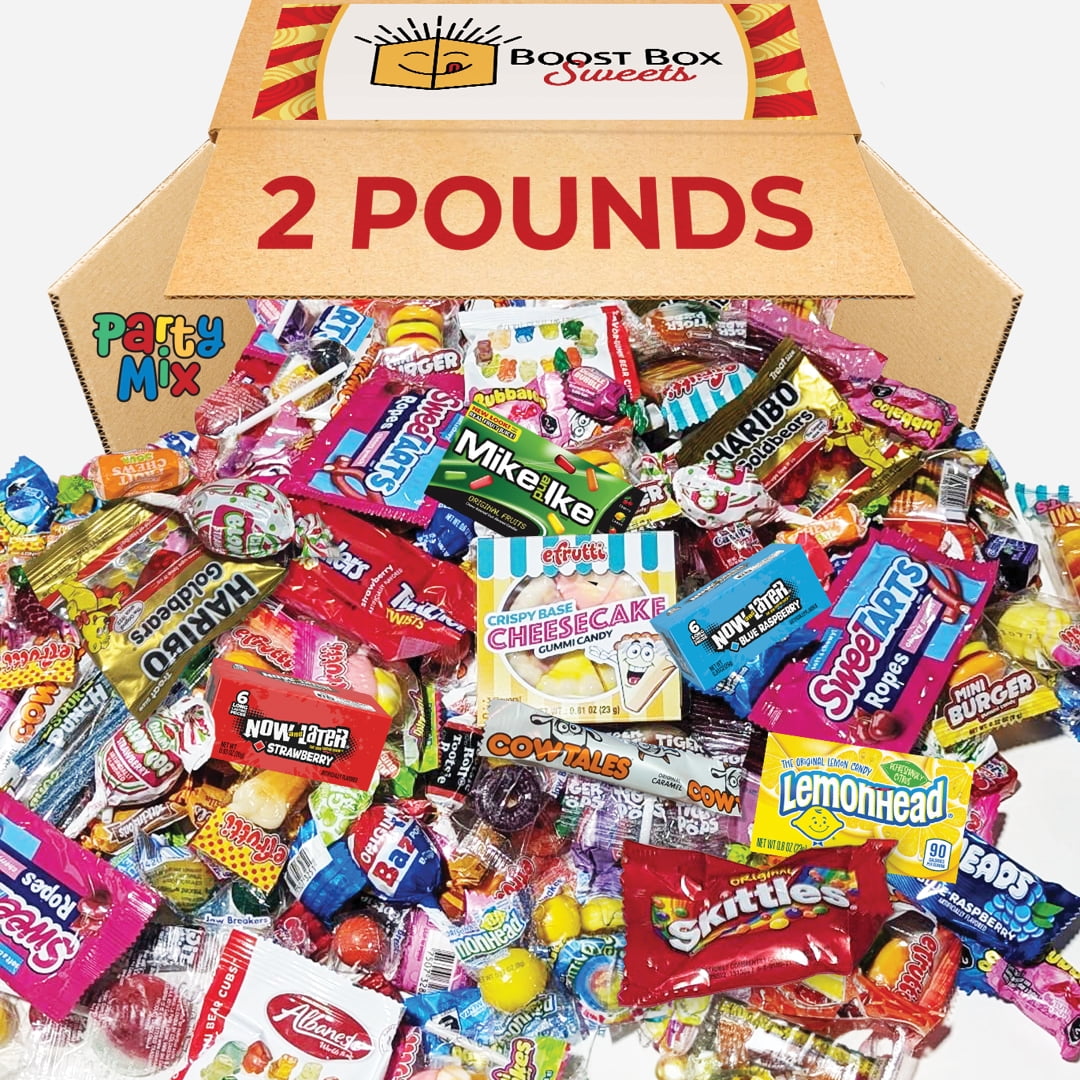 Boost Box Sweets Assorted Candy Party Mix Individually Wrapped Candies - Fun Candy Mix (2 Pound Bag)