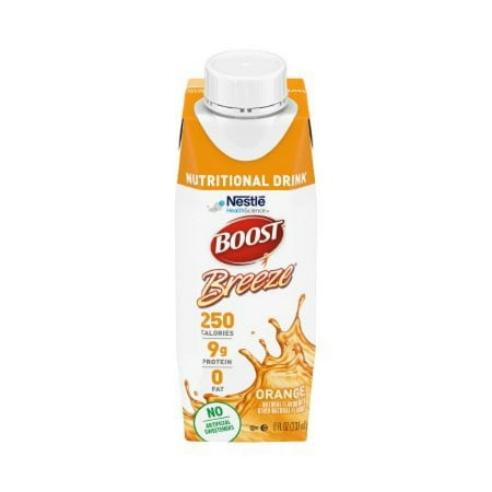 Boost Breeze Nutritional Drink Orange, 8 ounce Carton, 24 Count