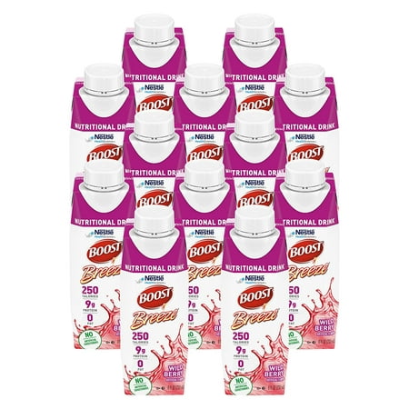 Boost Breeze Nutritional Drink, Wild Berry 8 fl. oz. (Pack of 12)