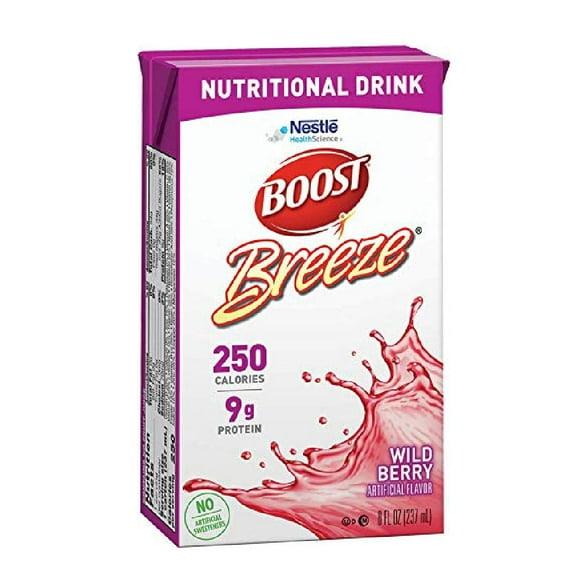 Boost Breeze Nutritional Drink Wildberry, 8 Fl Oz (Pack of 27)