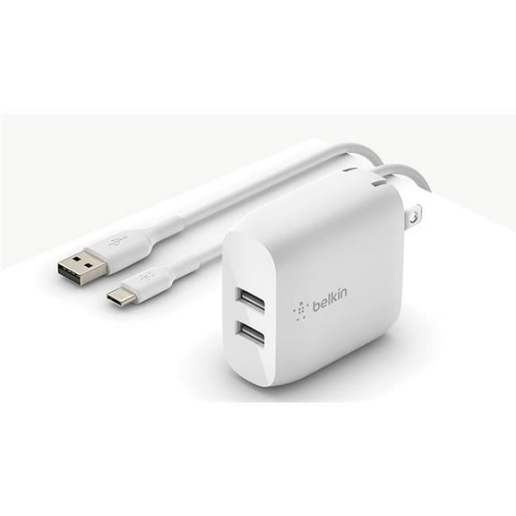 Boost Charging DUAL USB A Cable, White