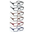 thumbnail image 1 of Boost Eyewear 6 Pack Reading Glasses, Traditional Frames in Black, Tortoise Shell, Blue and Red, for Men and Women, with Comfort Spring Loaded Hinges, Assorted Colors, 6 Pairs (3.75, 9, 2, 0, 0, 6), 1 of 5