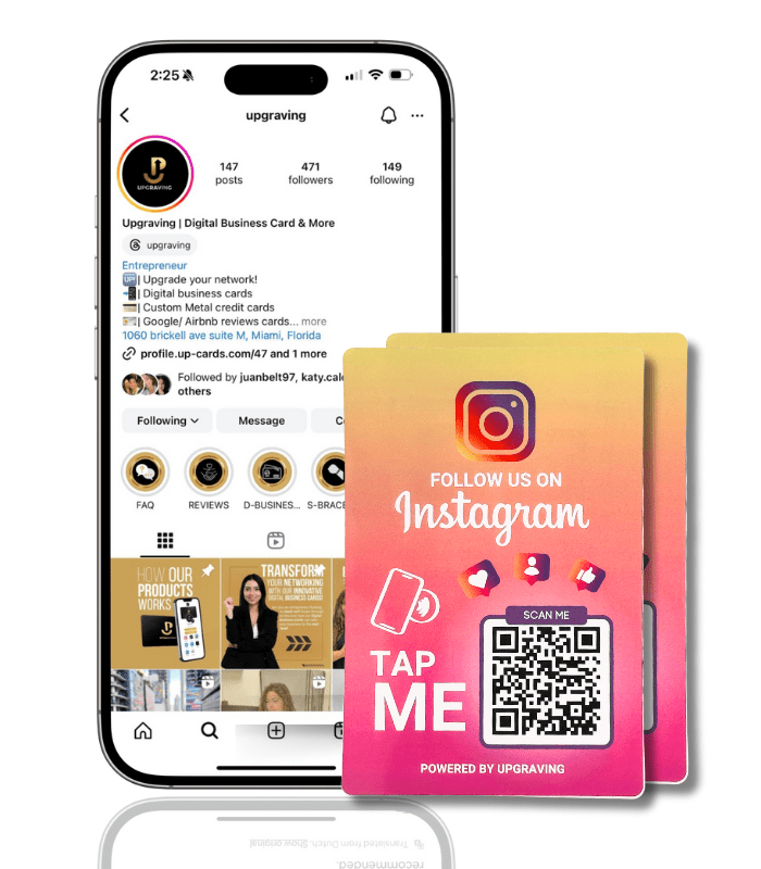 Boost Followers with Reusable QR & NFC Tap Sticker - Easy Follow Tap Sticker for Your Business, Store & Shop Followers Quickly - (2 Stickers)