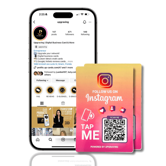 Boost Followers with Reusable QR & NFC Tap Sticker - Easy Follow Tap Sticker for Your Business, Store & Shop Followers Quickly - (2 Stickers)