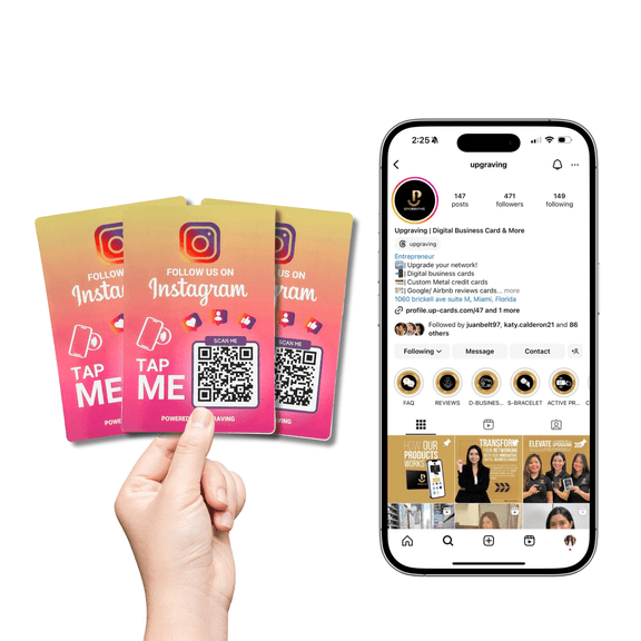 Boost Followers with Reusable QR & NFC Tap Sticker - Easy Follow Tap Sticker for Your Business, Store & Shop Followers Quickly - (3 Stickers)