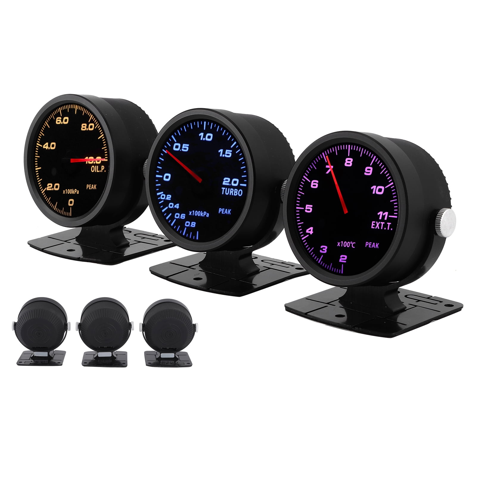 Boost Gauge, 60mm Touching 17 Color OBD2 3 Gauges Combo Set Boost EGT