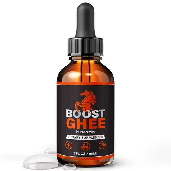 Boost Ghee Health Support with Natural Ingredients to Support Steady Energy, Stamina & Drive | Daily Formula in Easy-to-Take Drops, 30 Day Supply (30 Servings)
